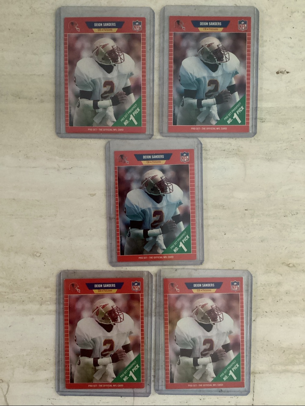 Deion Sanders 1989 Rookie Card #486 Pro Set #1 Draft Pick Football Prospect